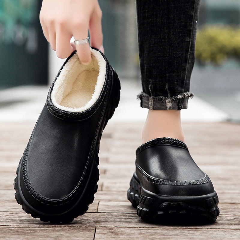 Men's and Women's Garden Shoes EVA Platform Slip-on Fur Lined Clogs Casual Indoor Outdoor Waterproof non-slip Slippers