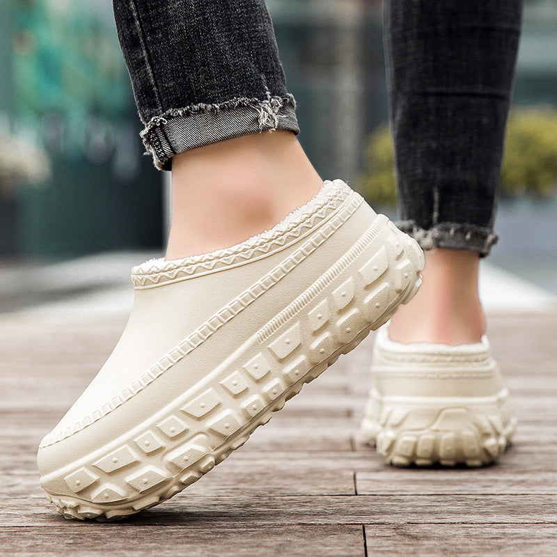 Men's and Women's Garden Shoes EVA Platform Slip-on Fur Lined Clogs Casual Indoor Outdoor Waterproof non-slip Slippers