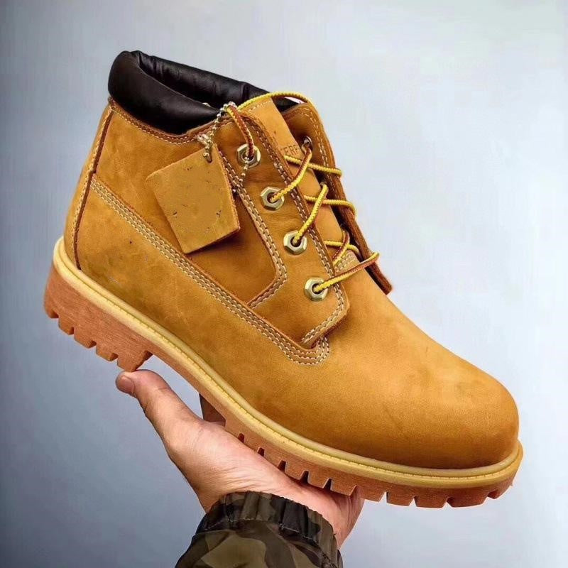 Classic Chukka Boot Waterproof Leather Work Boot Rubber Sole Industrial Boots Stylish Unisex