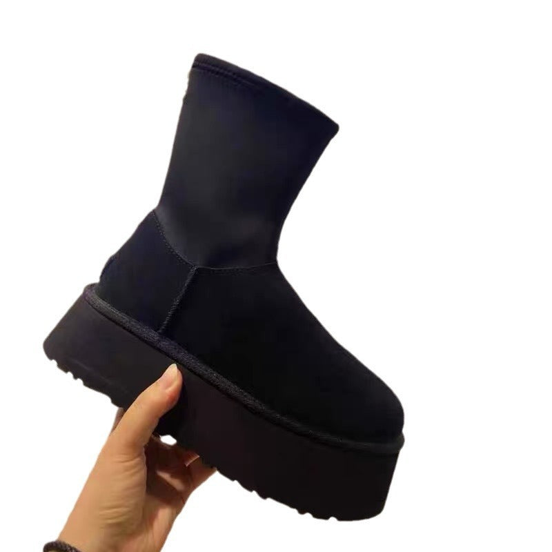 Genuine Leather Classic Ultra Mini Ankle Snow Boots for Women